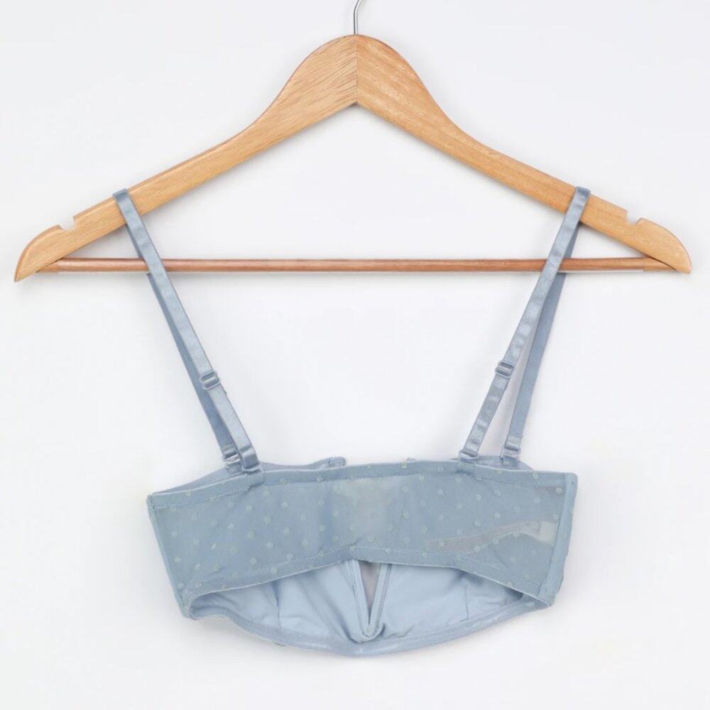 Light Blue Rain Free People Mesh Polka Dot Sierra Bandeau Bralette XS - Picture 6 of 10